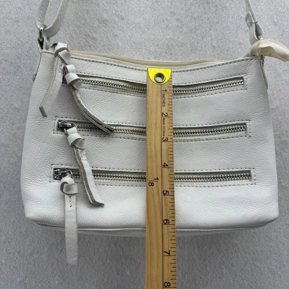 Great American Leatherworks White Leather Crossbody Bag Purse‎ Classic Style - Picture 4 of 11